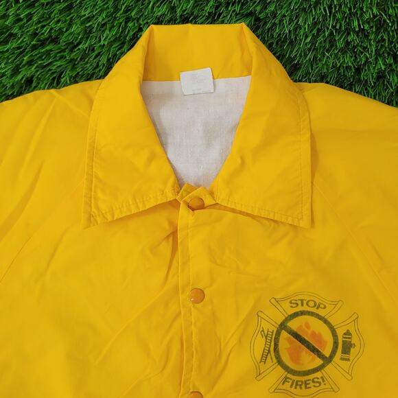 Vintage OFCA Firefighter Windbreaker Jacket Medium 21x27 USA - Picture 15 of 16